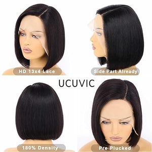 8 Inch Short Bob Wig Human Hair HD Lace Front Wigs For Black Women Side Part Glueless Pre Plucked Frontal Bob Wig - Wigtrends