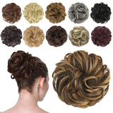 Hair Bun Hair Pieces Elastic Wavy Curly Hair Bun Scrunchies Extensions Synthetic Chignon Hairpieces