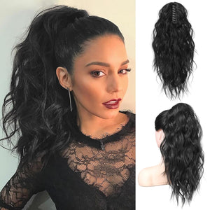 Ponytail Extension 18 Inch Claw Clip Wavy Curly in Synthetic wigs Hair piece - Wigtrends