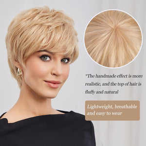 Pixie Cut Human Hair Wigs for Women Pretty Short Gray Wigs for Women Natural Realistic - Wigtrends