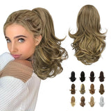 13" Ponytail Extension Long Clip in Claw Hair Extension Human Hair Wig piece