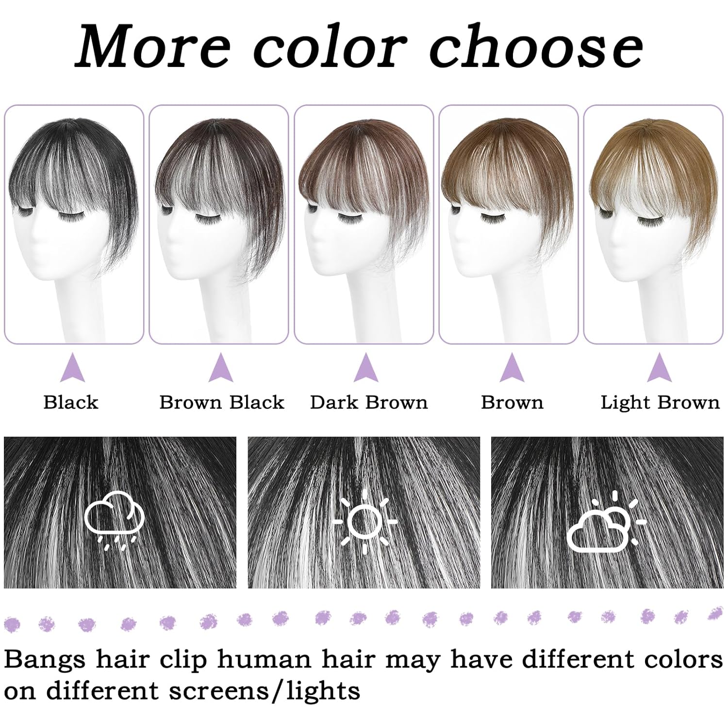 Clip in Bangs 100% Human Hair Toppers 360°3D Hair Pieces Clip On Air Bangs Extensions - Wigtrends