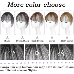 Clip in Bangs 100% Human Hair Toppers 360°3D Hair Pieces Clip On Air Bangs Extensions - Wigtrends