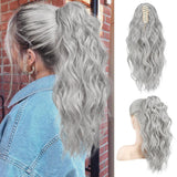 Ponytail Extension 18 Inch Claw Clip Wavy Curly in Synthetic wigs Hair piece - Wigtrends