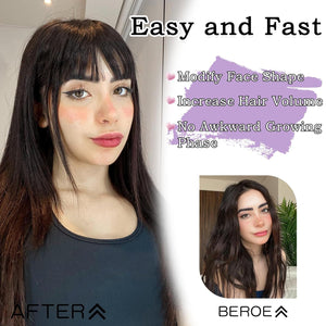 Clip in Bangs 100% Human Hair Toppers 360°3D Hair Pieces Clip On Air Bangs Extensions - Wigtrends