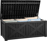 YITAHOME 180 Gallon Large Outdoor Storage XL Deck Box w/Divider for Patio Furniture,Outdoor Cushions, Garden Tools, Sports Equipment and Pool Supplies, Waterproof, Resin, Lockable, Taupe