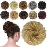 Hair Bun Hair Pieces Elastic Wavy Curly Hair Bun Scrunchies Extensions Synthetic Chignon Hairpieces