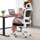 TRALT Office Chair Ergonomic Desk Chair, 330 LBS Home Mesh Office Desk Chairs with Wheels, Comfortable Gaming Chair, High Back Office Chair for Long Hours (Black)