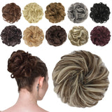 Hair Bun Hair Pieces Elastic Wavy Curly Hair Bun Scrunchies Extensions Synthetic Chignon Hairpieces