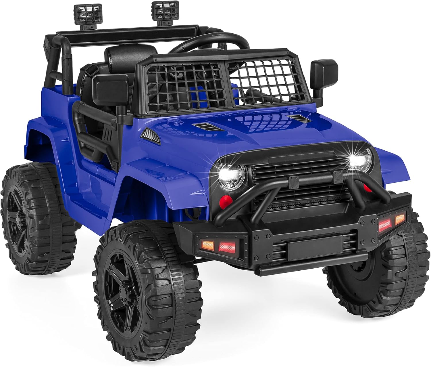 Best Choice Products 12V Kids Ride On Truck Car w/Parent Remote Control, Spring Suspension, LED Lights, AUX Port - Sand