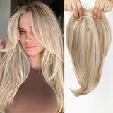 14 Inch Chestnut Brown & Honey Blonde Hair for Women Human Hair Wig piece Swiss Base