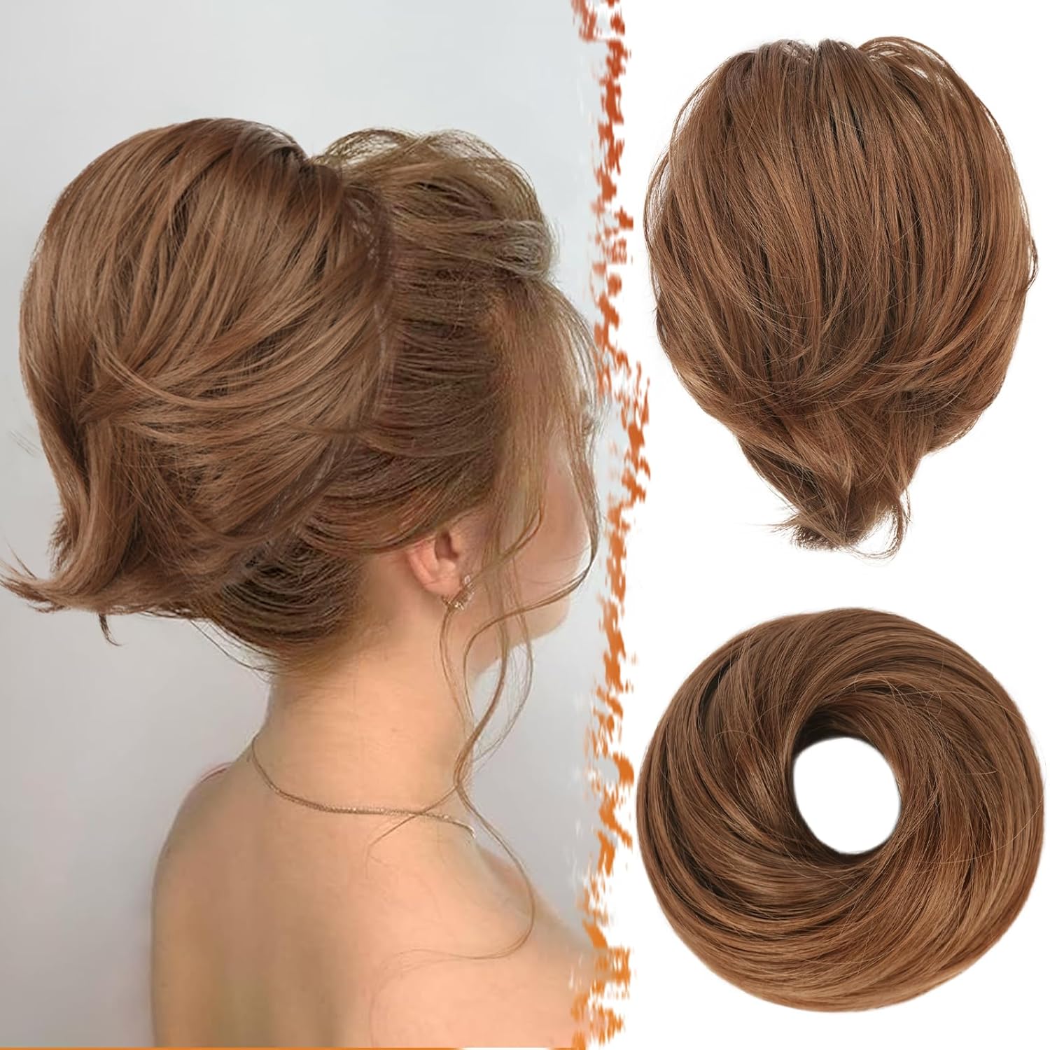 Hair Bun Ponytail Extension Straight Human Hairpiece Fully Short Wigs