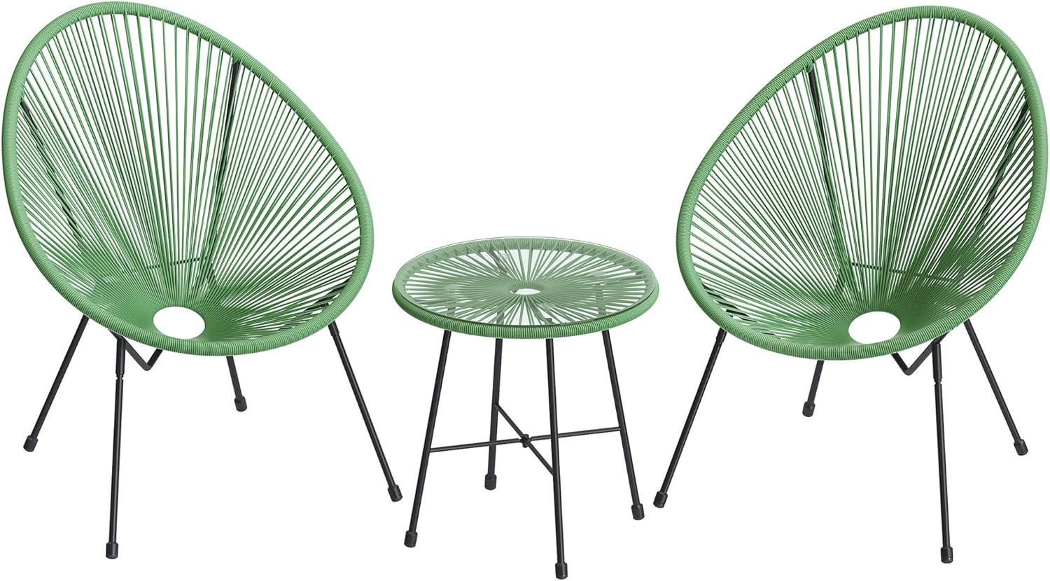 SONGMICS Outdoor Settee, 2-Seat Garden Furniture with Backrest, PE Rattan, 27.6 x 54.5 x 31.2 Inches, for Terrace, Garden, Balcony, Outdoor, Ink Black UGGF0026B01