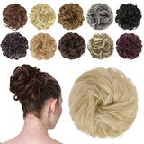 Hair Bun Hair Pieces Elastic Wavy Curly Hair Bun Scrunchies Extensions Synthetic Chignon Hairpieces