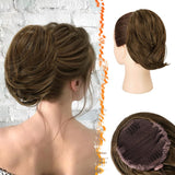 Hair Bun Ponytail Extension Straight Synthetic Hairpiece Fully Short Ponytail