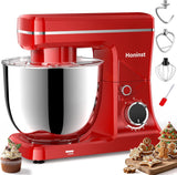 10-Speed Stand Mixer with 8-in-1 Splash Guard, Tilt-Head, 6QT Stainless Steel Bowl+Dishwasher-Safe Dough Hook/Whisk/Beater/Spatula for Baking Bread, Cakes, Cookies, Orange