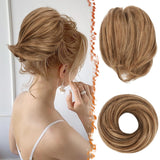 Hair Bun Ponytail Extension Straight Synthetic Hairpiece Fully Short Ponytail