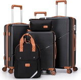 5-Piece Luggage Set with Spinner Wheels, Hard-Shell ABS Luggage Set with Tsa Lock, Lightweight Hard-Shell Waterproof Travel Case, Unisex, Gray