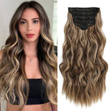 Clip in Hair Extensions 6 PCS Natural & Soft Hair Blends Well Hair wigs Dark Brown Long Wavy Hairpieces