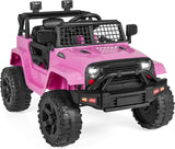Best Choice Products 12V Kids Ride On Truck Car w/Parent Remote Control, Spring Suspension, LED Lights, AUX Port - Sand