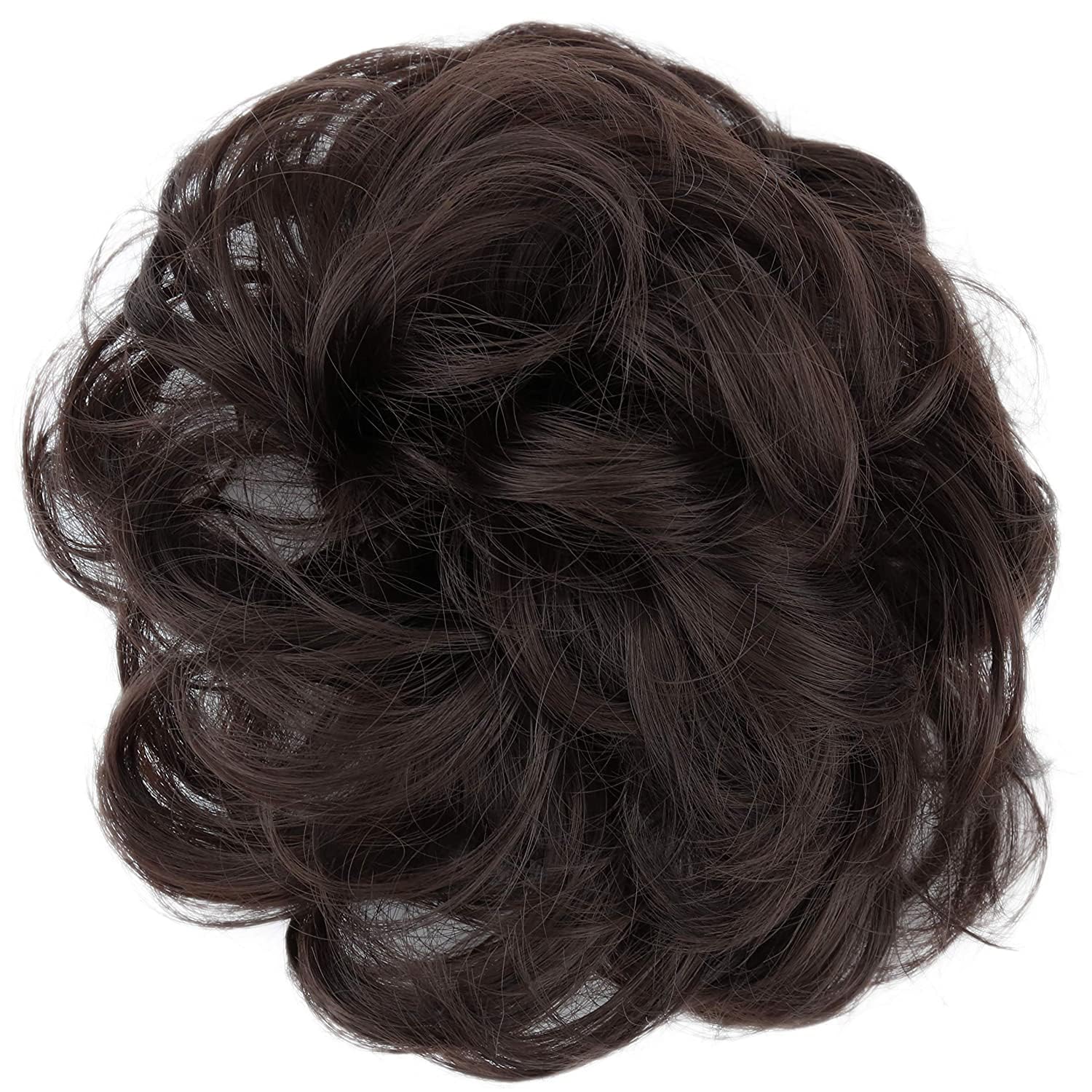 Messy Scrunchie Bun Voluminous Wavy Hairpiece Heat-resistant Synthetic Fibres Blond Mix