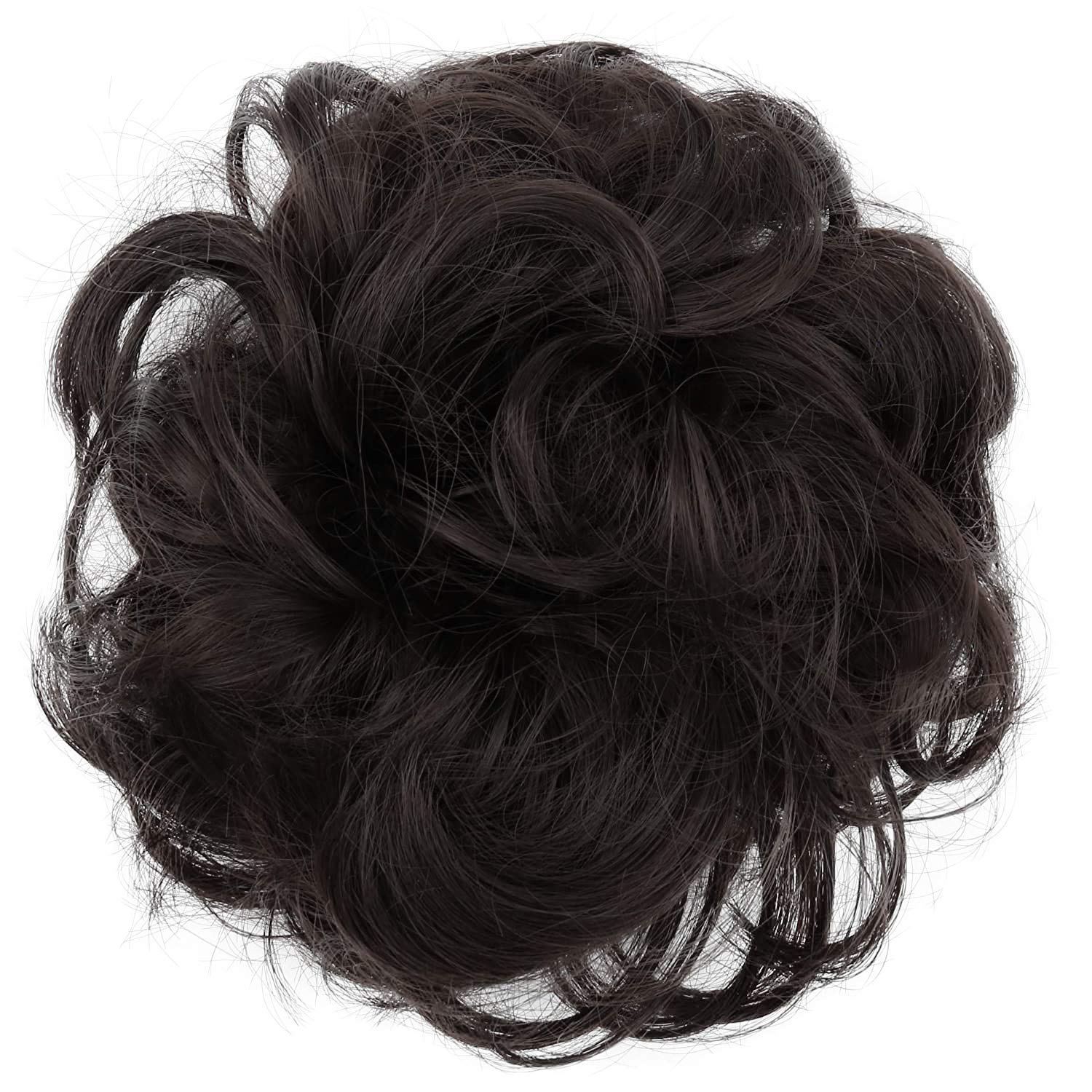 Messy Scrunchie Bun Voluminous Wavy Hairpiece Heat-resistant Synthetic Fibres Blond Mix