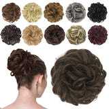 Hair Bun Hair Pieces Elastic Wavy Curly Hair Bun Scrunchies Extensions Synthetic Chignon Hairpieces