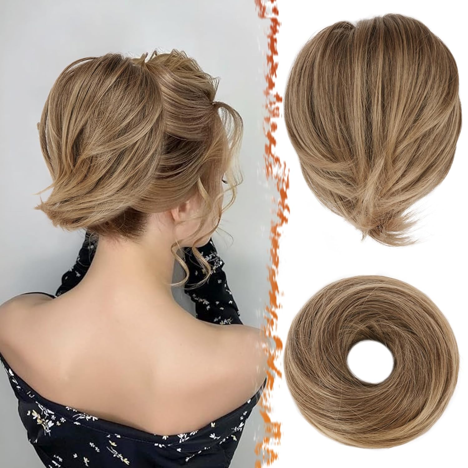 Hair Bun Ponytail Extension Straight Synthetic Hairpiece Fully Short Ponytail