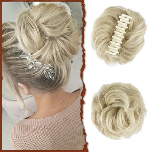 Silver Grey Claw Clip Messy Bun Hair Piece Ponytail Hairpieces - Wigtrends