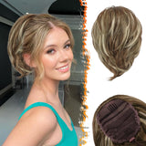 Hair Bun Ponytail Extension Straight Synthetic Hairpiece Fully Short Ponytail