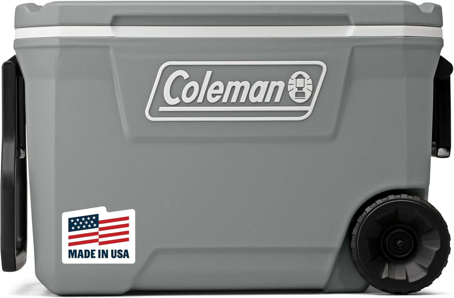 Coleman Classic Series Insulated Portable Rolling Cooler with Wheels, Leak-Resistant Outdoor Hard Cooler Keeps Ice up to 5 Days, 100-Quart