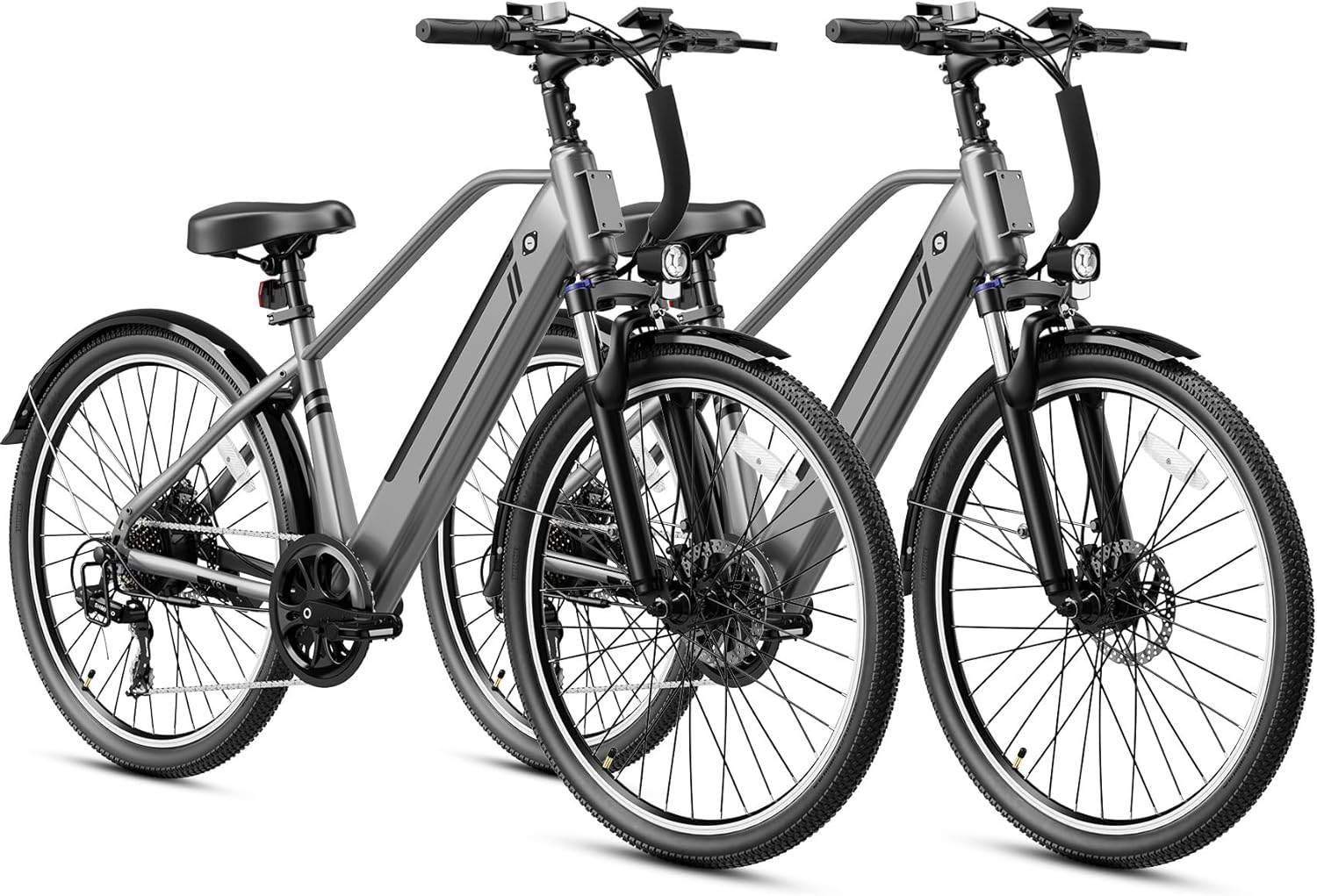 Jasion YC1/ST 26" Electric Bike, 750W Peak Motor, Step-Through Ebike for Adults, 360WH Removable Battery, Up to 40miles, Max 23MPH Urban Commuter E-Bike, 7 Speeds & Front Suspension