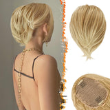 Hair Bun Ponytail Extension Straight Synthetic Hairpiece Fully Short Ponytail