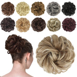 Hair Bun Hair Pieces Elastic Wavy Curly Hair Bun Scrunchies Extensions Synthetic Chignon Hairpieces