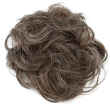 Messy Scrunchie Bun Voluminous Wavy Hairpiece Heat-resistant Synthetic Fibres Blond Mix