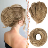 Hair Bun Ponytail Extension Straight Synthetic Hairpiece Fully Short Ponytail