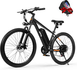 Qlife Racer Electric Bike for Adults - 21-Speed Mountain Lightweight Ebike with Peak 750W 22MPH Brushless Motor, 375Wh Removable Battery, 26X2.1 Tire Step Over E-MTB, Up to 40 Miles