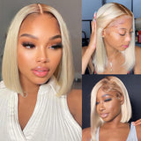 Silver Gray Bob Lace Front Wig Human Hair 13x4 Frontal Lace Human Hair Wig