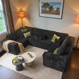 ovios 104" Cloud Sectional Couch with L-Shape Chaise,Modern Modular Sofa with Deep Seat, Upholstered Couches for Living Room Bedroom,No Assembly Required, Grey (Plush Corduroy Fabric)