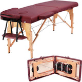 Yaheetech Massage Table Portable Lash Beds Spa Bed Massage Couch Foldable Spa Tables Adjustable 2 Fold with Non-Woven Bag 24 inch, Black