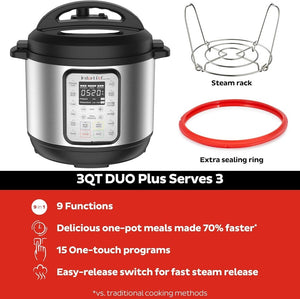 9 - in - 1 Multicooker, Pressure Cooker, Slow Cook, Rice Maker, Steamer, Sauté, Yogurt, Warmer & Sterilizer, Includes App With Over 800 Recipes, Stainless Steel, 6 Quarts - Wigtrends