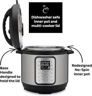 9 - in - 1 Multicooker, Pressure Cooker, Slow Cook, Rice Maker, Steamer, Sauté, Yogurt, Warmer & Sterilizer, Includes App With Over 800 Recipes, Stainless Steel, 6 Quarts - Wigtrends