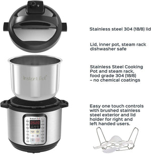 9 - in - 1 Multicooker, Pressure Cooker, Slow Cook, Rice Maker, Steamer, Sauté, Yogurt, Warmer & Sterilizer, Includes App With Over 800 Recipes, Stainless Steel, 6 Quarts - Wigtrends