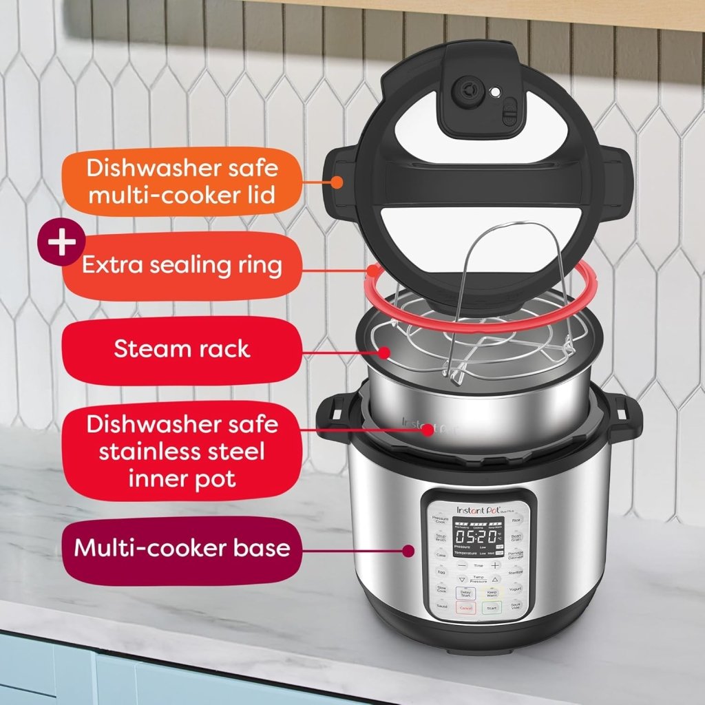 9 - in - 1 Multicooker, Pressure Cooker, Slow Cook, Rice Maker, Steamer, Sauté, Yogurt, Warmer & Sterilizer, Includes App With Over 800 Recipes, Stainless Steel, 6 Quarts - Wigtrends