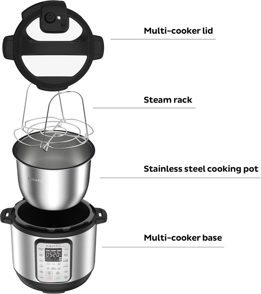 9 - in - 1 Multicooker, Pressure Cooker, Slow Cook, Rice Maker, Steamer, Sauté, Yogurt, Warmer & Sterilizer, Includes App With Over 800 Recipes, Stainless Steel, 6 Quarts - Wigtrends