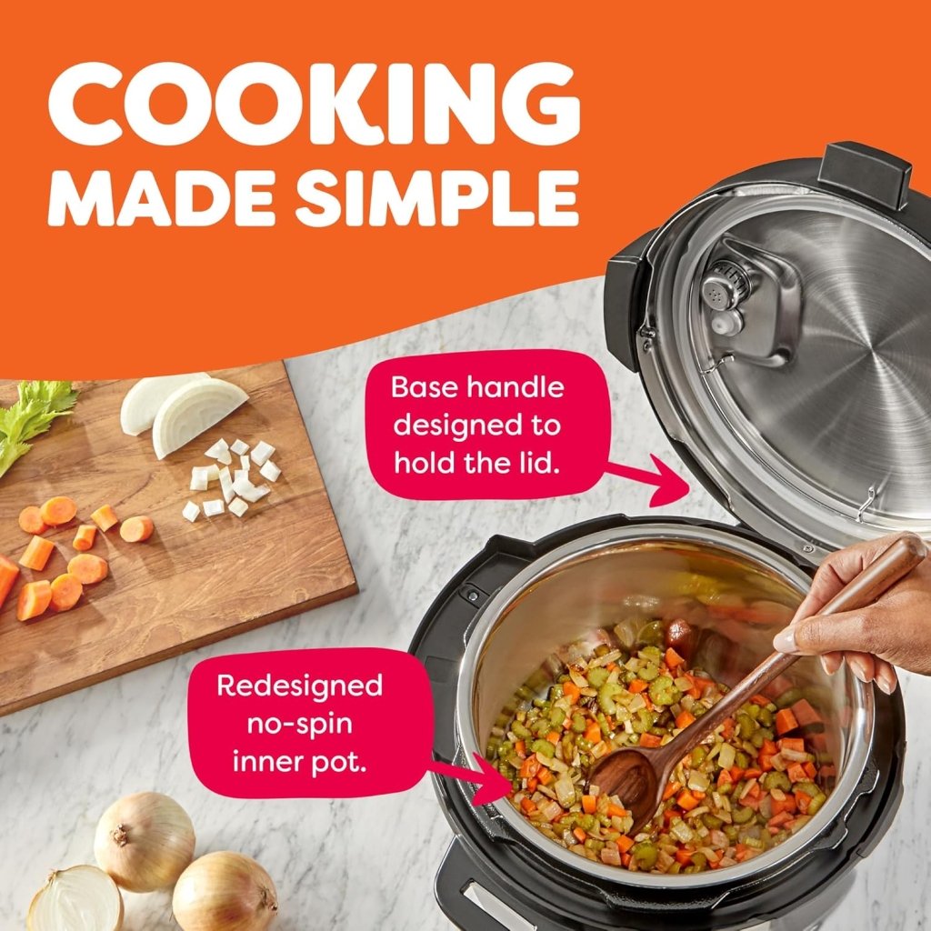 9 - in - 1 Multicooker, Pressure Cooker, Slow Cook, Rice Maker, Steamer, Sauté, Yogurt, Warmer & Sterilizer, Includes App With Over 800 Recipes, Stainless Steel, 6 Quarts - Wigtrends