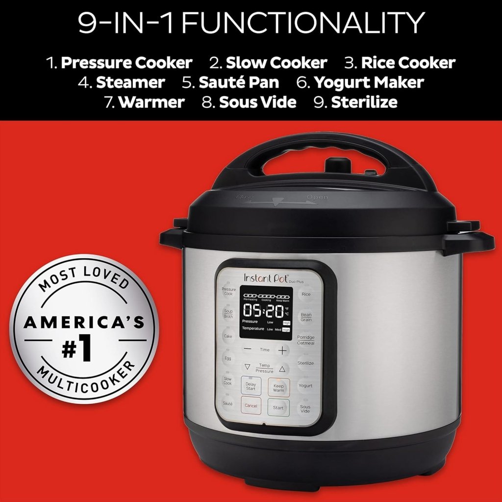 9 - in - 1 Multicooker, Pressure Cooker, Slow Cook, Rice Maker, Steamer, Sauté, Yogurt, Warmer & Sterilizer, Includes App With Over 800 Recipes, Stainless Steel, 6 Quarts - Wigtrends