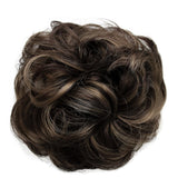 Messy Scrunchie Bun Voluminous Wavy Hairpiece Heat-resistant Synthetic Fibres Blond Mix