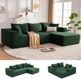 110” Cloud Sectional Couch, Boneless Sofa for Living Room, Modular Sectional Sofa with Deep Seat, Fluffy Couch with L-Shaped Chaise, No Assembly Required (Right-Facing Chaise, Dark Grey)