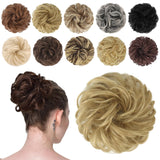 Hair Bun Hair Pieces Elastic Wavy Curly Hair Bun Scrunchies Extensions Synthetic Chignon Hairpieces